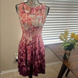Floral Pink and Purple Women's Dress